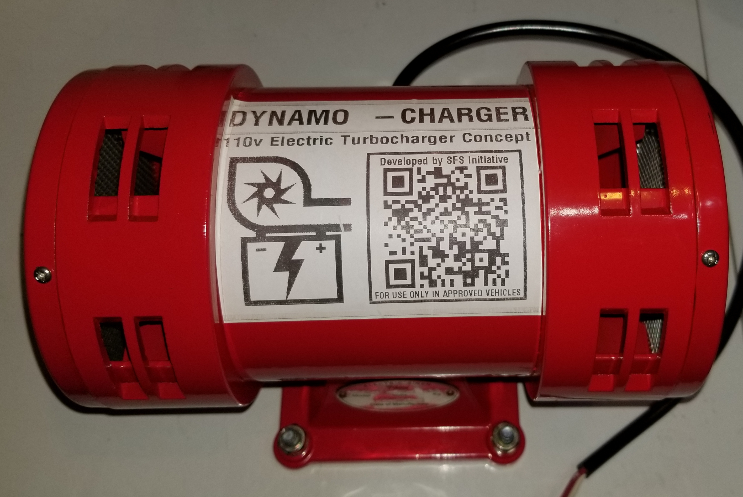 The Dynamo-Charger's Air Raid siren core, before modification.